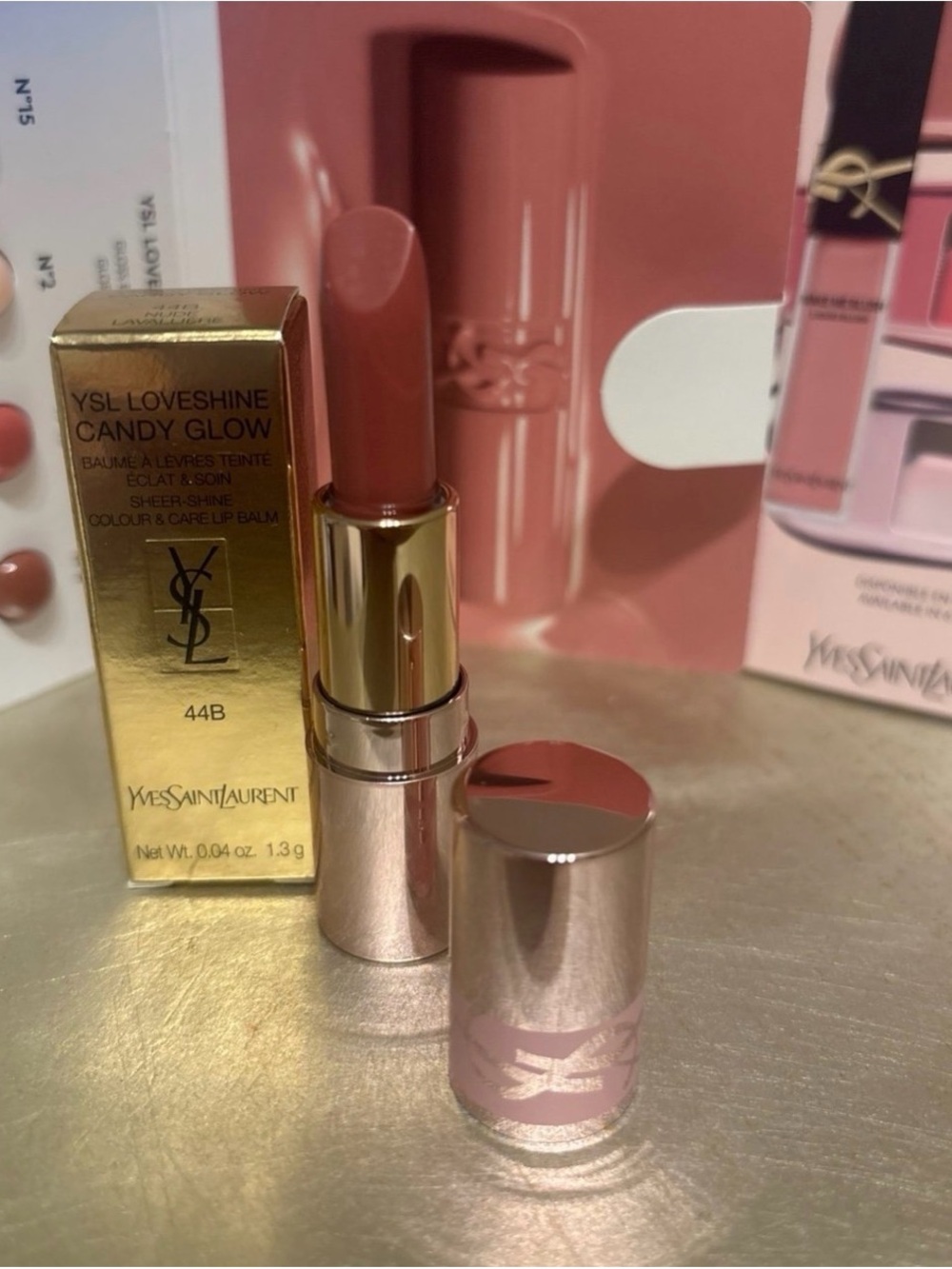 Yves Saint Laurent LoveShine Candy Glow Lipstick 44B Pink Nude Sheer